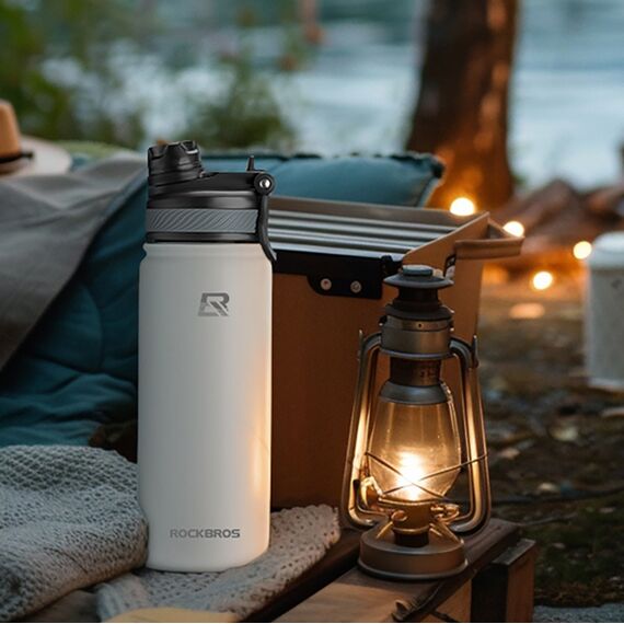 Rockbros 35210029005 thermal bicycle bottle for drinks 550 ml - white
