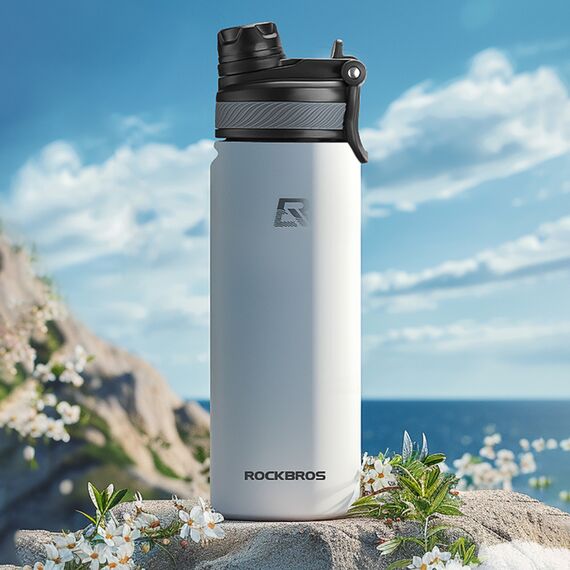 Rockbros 35210029005 thermal bicycle bottle for drinks 550 ml - white