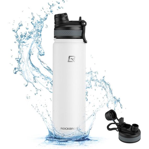 Rockbros 35210029006 thermal bicycle bottle for drinks 650 ml - white