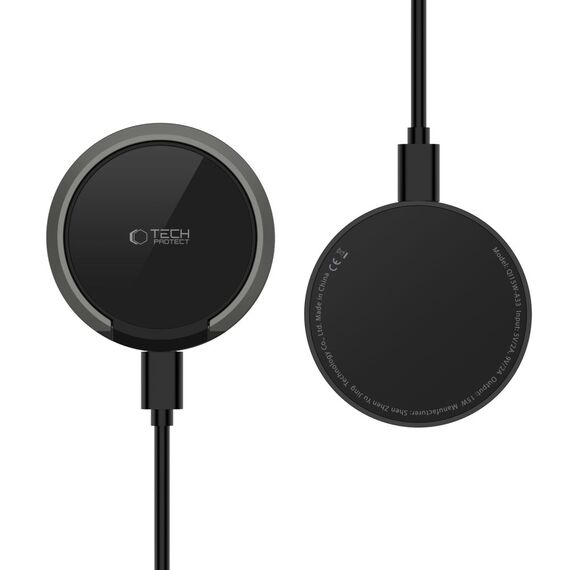 Tech-Protect QI15W-A33 Inductive Charger with MagSafe and Stand with USB-A / USB-C Cable - Black