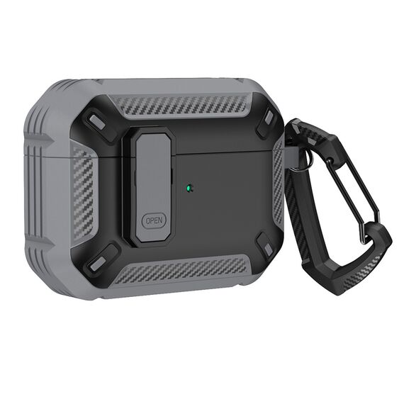 Airpods 4 Armor Case with Carabiner - Gray