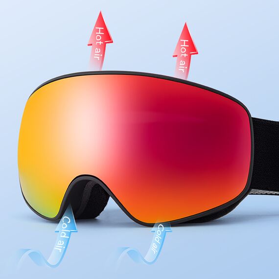 Qunature Black Ski Goggles Kids (Size M/L) - Black