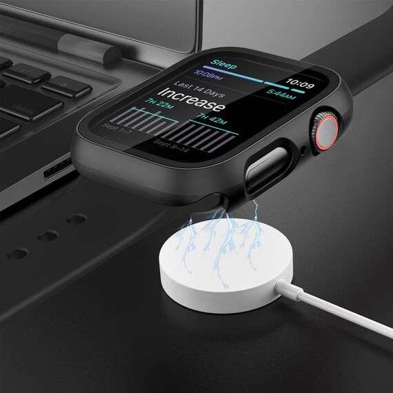 Tech-Protect Defense360 Tempered Glass Case for Apple Watch 10 (46mm) - Black