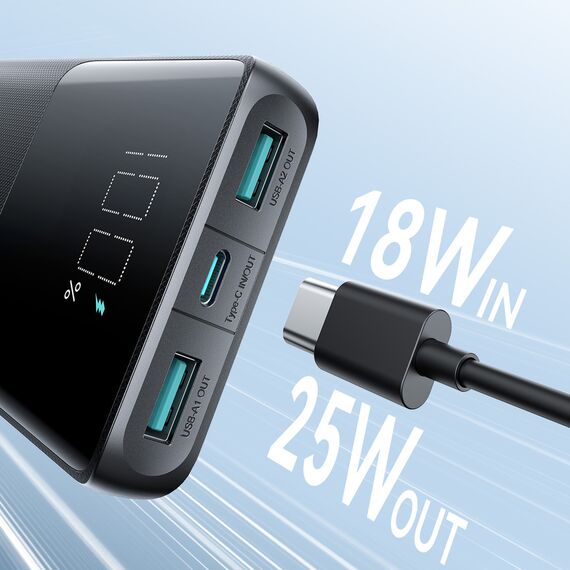 Joyroom JR-PBF20 25W 10000mAh Power Bank - Black