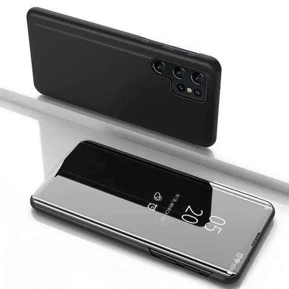 Clear View Case for Samsung Galaxy S25 Ultra Flip Cover - Black