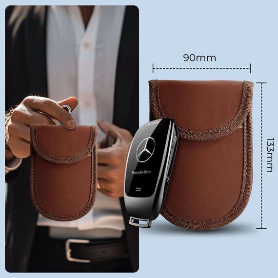 Tech-Protect KLR100 RFID Blocking Car Key Case - Brown