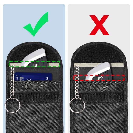 Tech-Protect KLR100 RFID Blocking Car Key Case - Black - Carbon