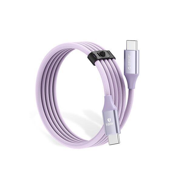 Kabel Orico CDX 100W 5A Power Delivery USB-C - USB-C 1m - fioletowy