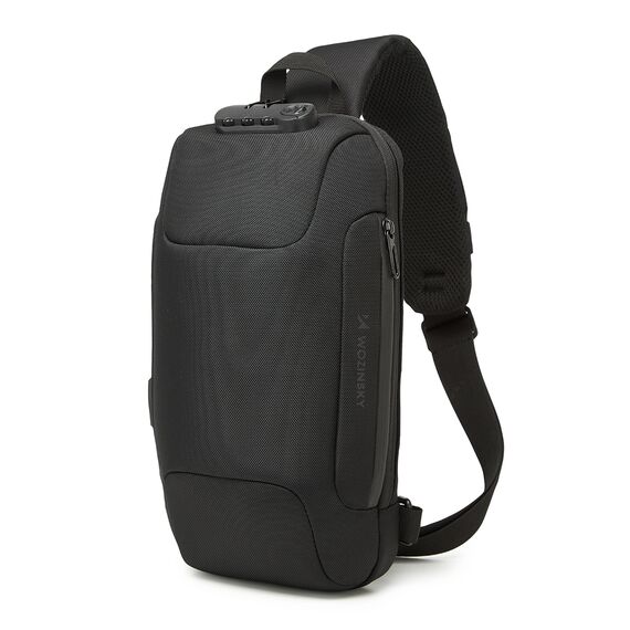 Wozinsky Premium Single Shoulder Anti-Theft City Backpack with Organizer and USB - Black