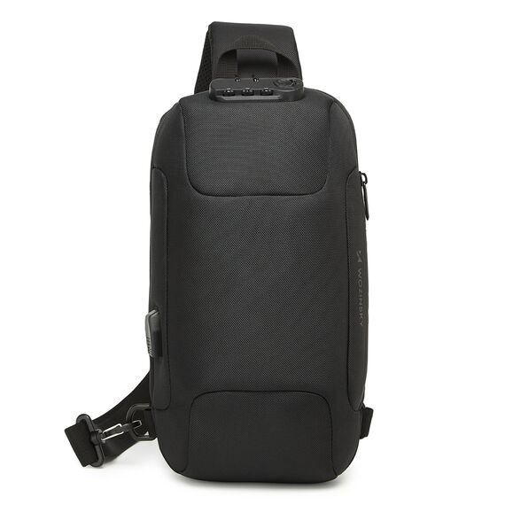 Wozinsky Premium Single Shoulder Anti-Theft City Backpack with Organizer and USB - Black