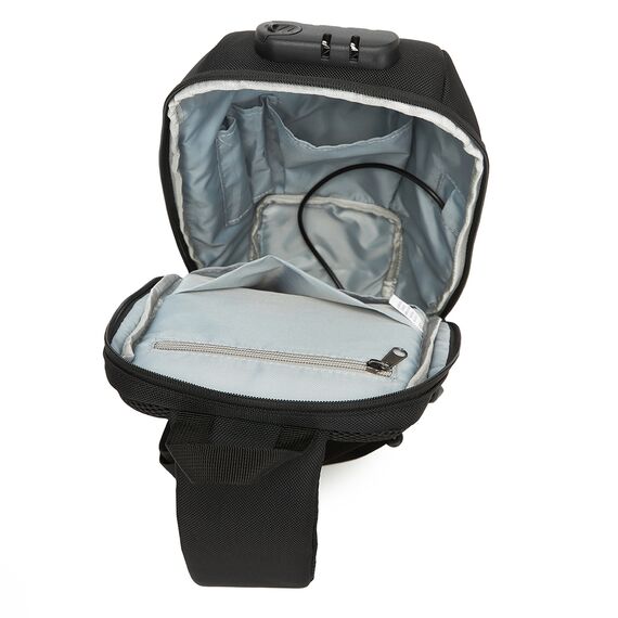 Wozinsky Premium Single Shoulder Anti-Theft City Backpack with Organizer and USB - Black