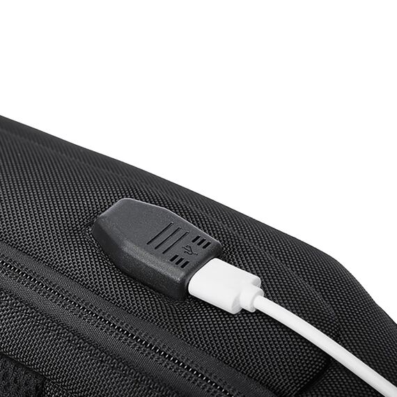 Wozinsky Premium Single Shoulder Anti-Theft City Backpack with Organizer and USB - Black