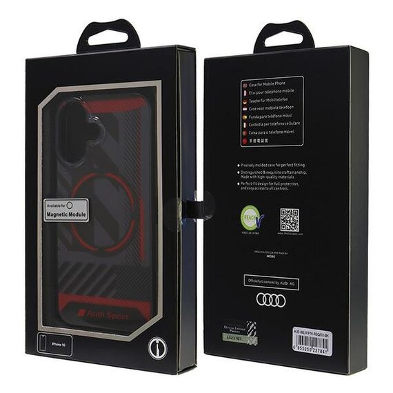 Audi IML Sport MagSafe iPhone 16 6.1" black/black hardcase AUS-IMLMIP16-RSQ/D2-BK