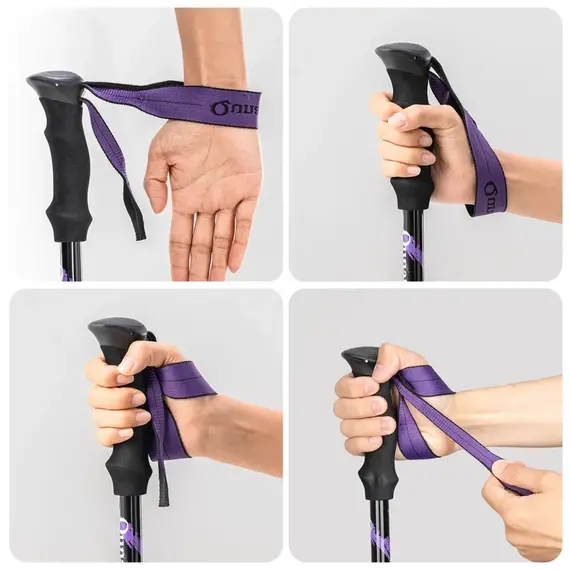 Qunature Nordic Walking Trekking Pole Aluminum 110 - 130 cm 1 pc. - Purple