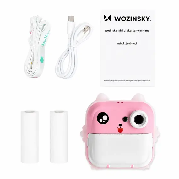 Wozinsky WDT-01 Thermal Printer Camera for Kids - Pink
