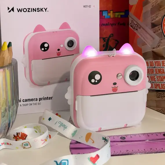 Wozinsky WDT-01 Thermal Printer Camera for Kids - Pink