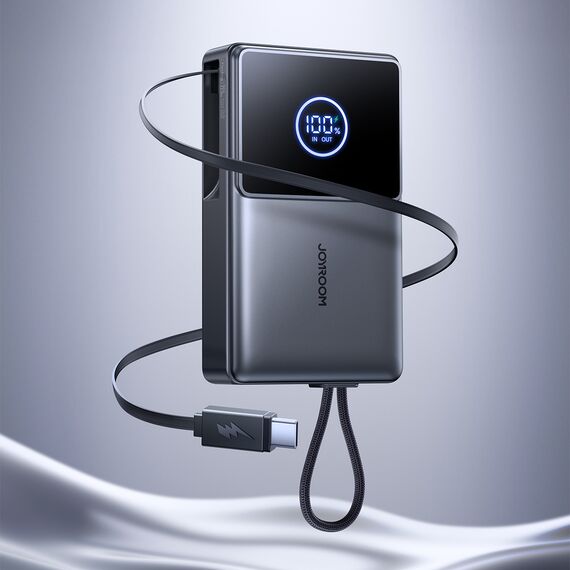 Joyroom JR-PR1 10000mAh 22.5W Powerbank with Built-in Retractable USB-C Cable - Black