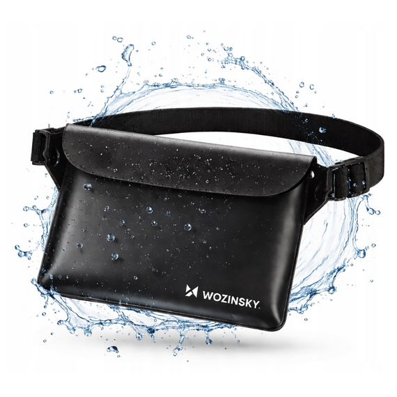 Wozinsky WWS-01 Waterproof PVC Waist Bag - Black