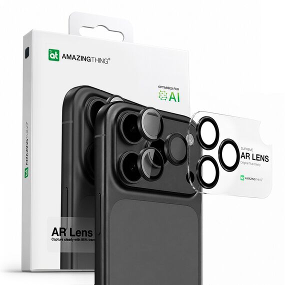 AmazingThing Lens Glass for iPhone 17 Pro / Pro Max with Gray Aluminum Frame