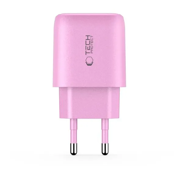 Tech-Protect NCA30 PD 30W QC3.0 USB-A / USB-C Wall Charger - Pink