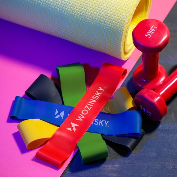 Mini resistance bands Wozinsky WGO-5 activation bands made of latex - 5 pcs.