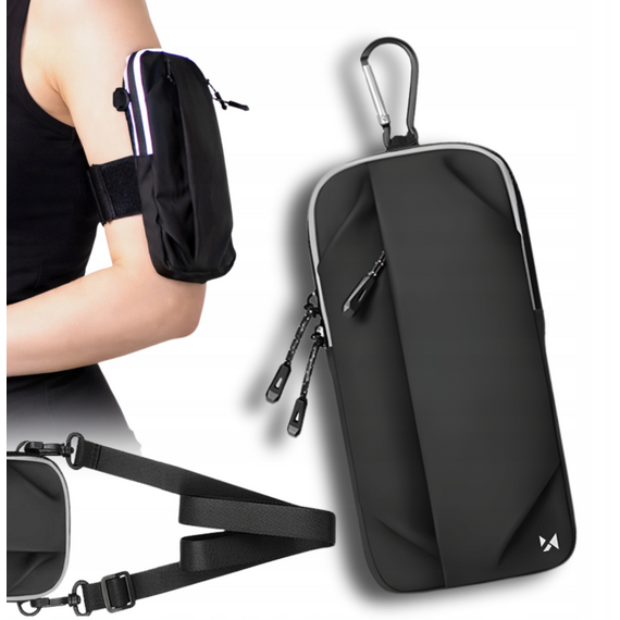 Wozinsky WSDB-B armband phone bag for running - black