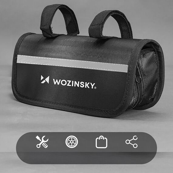 Wozinsky WMZ-01N tool kit, 16-in-1 bicycle multitool, pump, wrenches, inner tube kit - black