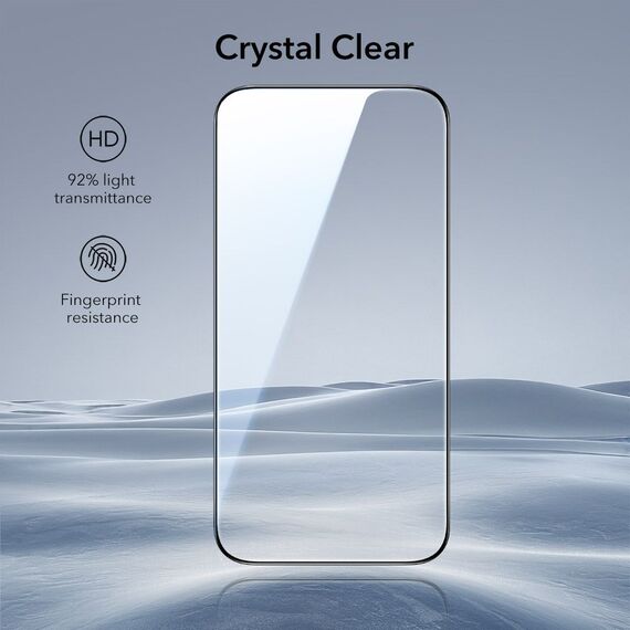 ESR UltraFit Tempered Glass 2-pack for iPhone 17 Pro Max - transparent