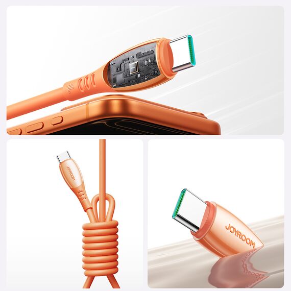 Joyroom S-A59 Vibrant Series 60W USB-C - USB-C Cable 1.2m - Orange