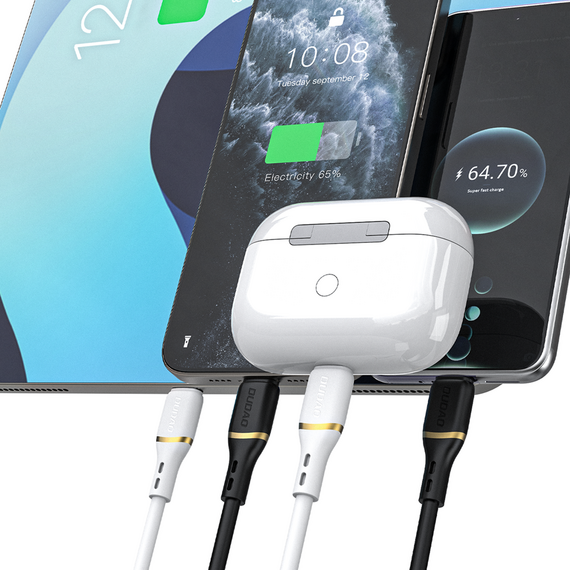 Dudao L25C USB-C Cable 1m 60W with Soft Silicone Braid - Black