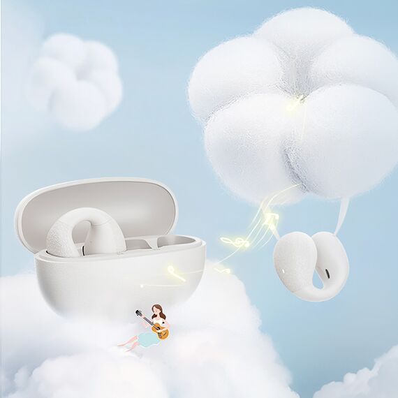 OWS QCY Crossky C10 Earphones with ENC Clip IPX5 Bluetooth 5.4 - White