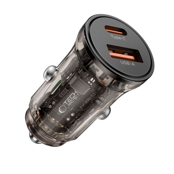 Tech-Protect CC01 45W 2-Port USB-A / USB-C Car Charger - Black