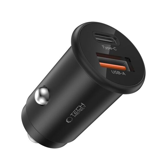 Tech-Protect CC02 35W Car Charger 2-Port USB-C / USB-A - Black