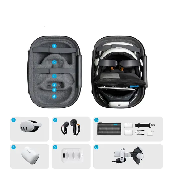 BoboVR C3 Carrying Case for Meta Quest 3 and 3S - Gray