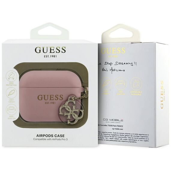 Guess Silicone 4G Charm Case for AirPods Pro 3 Pink