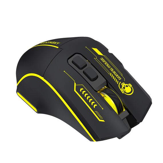 Wozinsky WMGB-1181 Wireless Optical Gaming Mouse 3200 DPI with Built-in Battery and Backlight - Black and Yellow