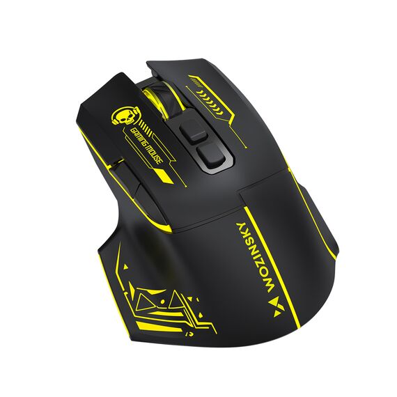 Wozinsky WMGB-1181 Wireless Optical Gaming Mouse 3200 DPI with Built-in Battery and Backlight - Black and Yellow