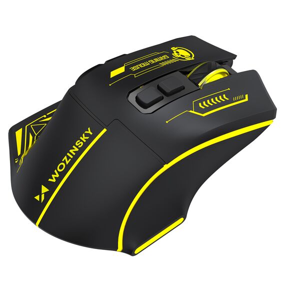 Wozinsky WMGB-1181 Wireless Optical Gaming Mouse 3200 DPI with Built-in Battery and Backlight - Black and Yellow
