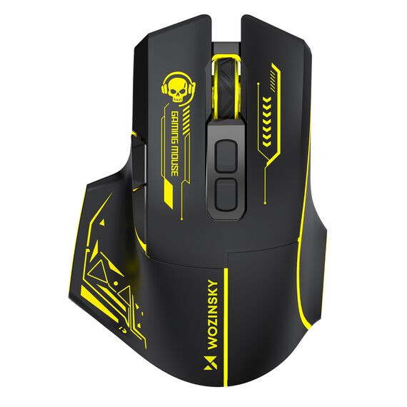 Wozinsky WMGB-1181 Wireless Optical Gaming Mouse 3200 DPI with Built-in Battery and Backlight - Black and Yellow