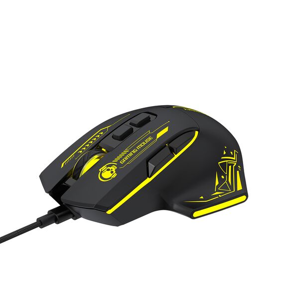 Wozinsky WMGK-1181W Wired Optical Gaming Mouse 7200 DPI with Backlight - Black and Yellow