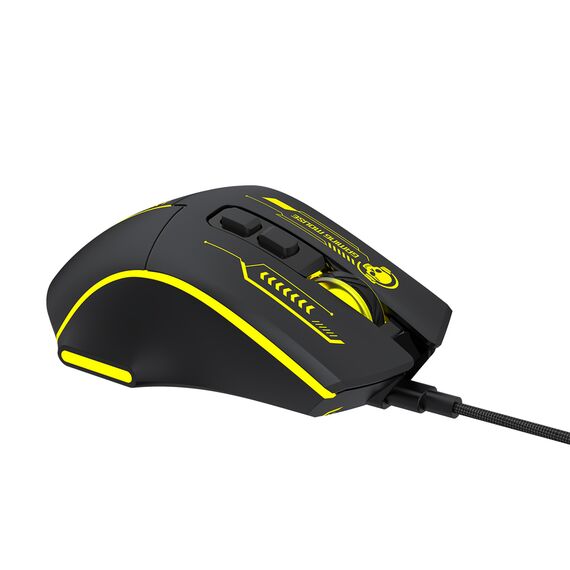 Wozinsky WMGK-1181W Wired Optical Gaming Mouse 7200 DPI with Backlight - Black and Yellow