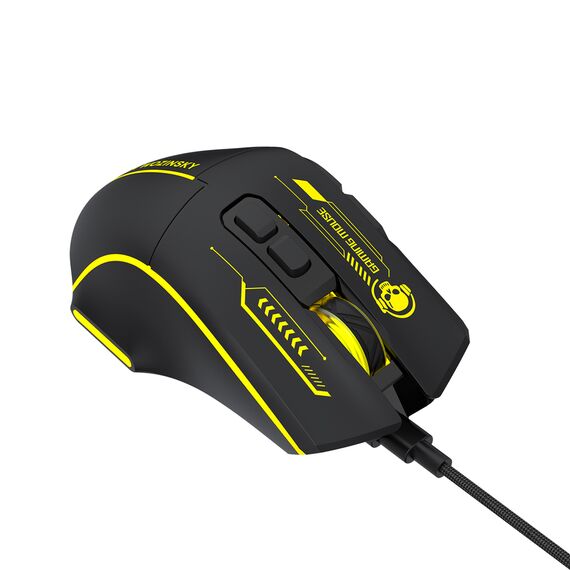 Wozinsky WMGK-1181W Wired Optical Gaming Mouse 7200 DPI with Backlight - Black and Yellow