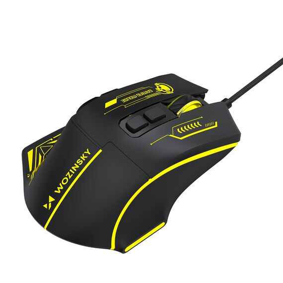 Wozinsky WMGK-1181W Wired Optical Gaming Mouse 7200 DPI with Backlight - Black and Yellow