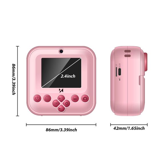 Wozinsky WDT-03 Thermal Printer Camera for Kids - Pink