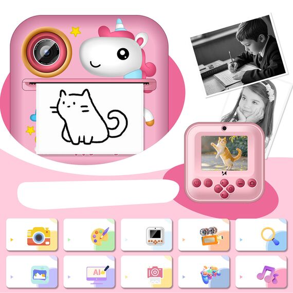 Wozinsky WDT-03 Thermal Printer Camera for Kids - Pink