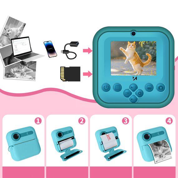Wozinsky WDT-04 Thermal Printer Camera for Kids - Green