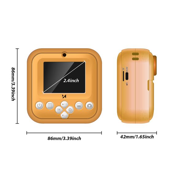 Wozinsky WDT-05 Thermal Printer Camera for Kids - Orange