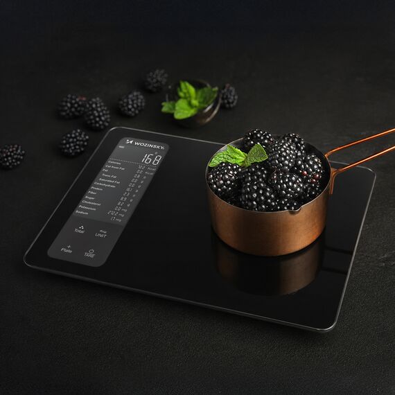 Wozinsky WIK-16 Smart Kitchen Scale with Digital Display, Bluetooth App - Black