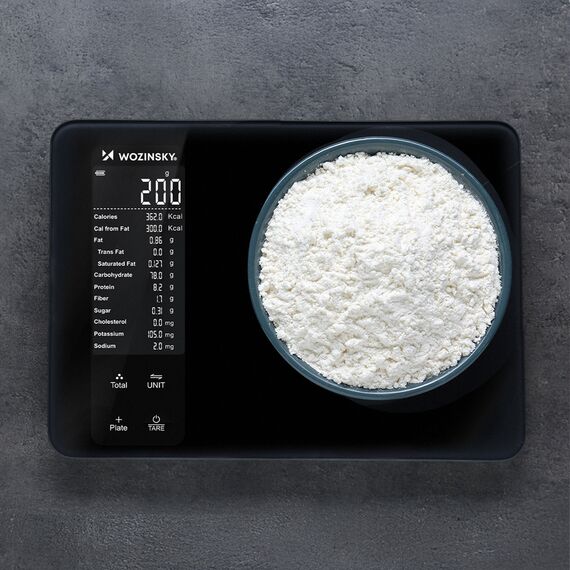 Wozinsky WIK-16 Smart Kitchen Scale with Digital Display, Bluetooth App - Black