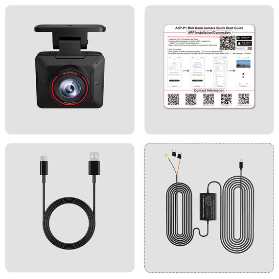 AKEEYO P1 car camera video recorder FullHD 30fps - black